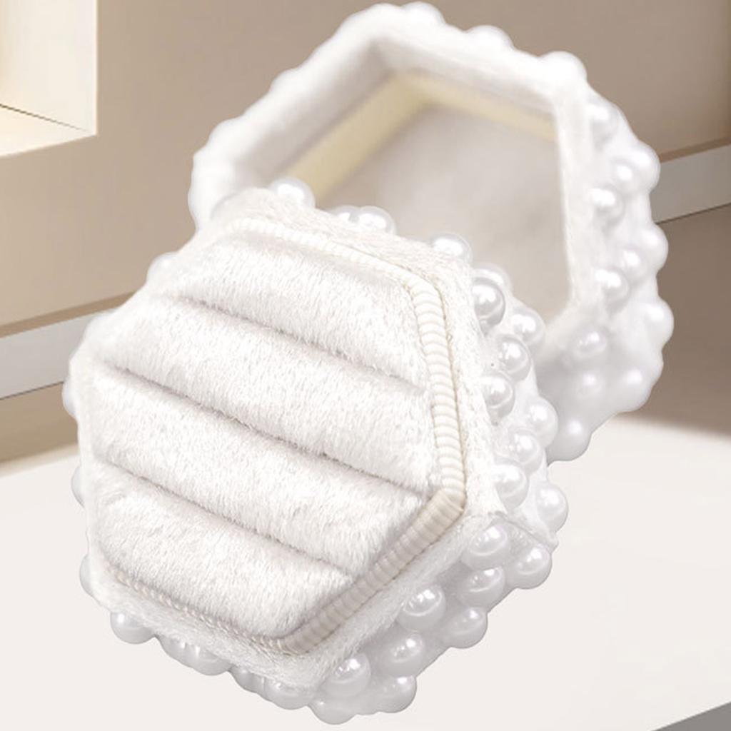 Modische Velutum Schmuckaufbewahrungsbox mit Perlenakzenten Schützendes Flanell-Interieur zur Aufbewahrung von Ringen und Schmuck