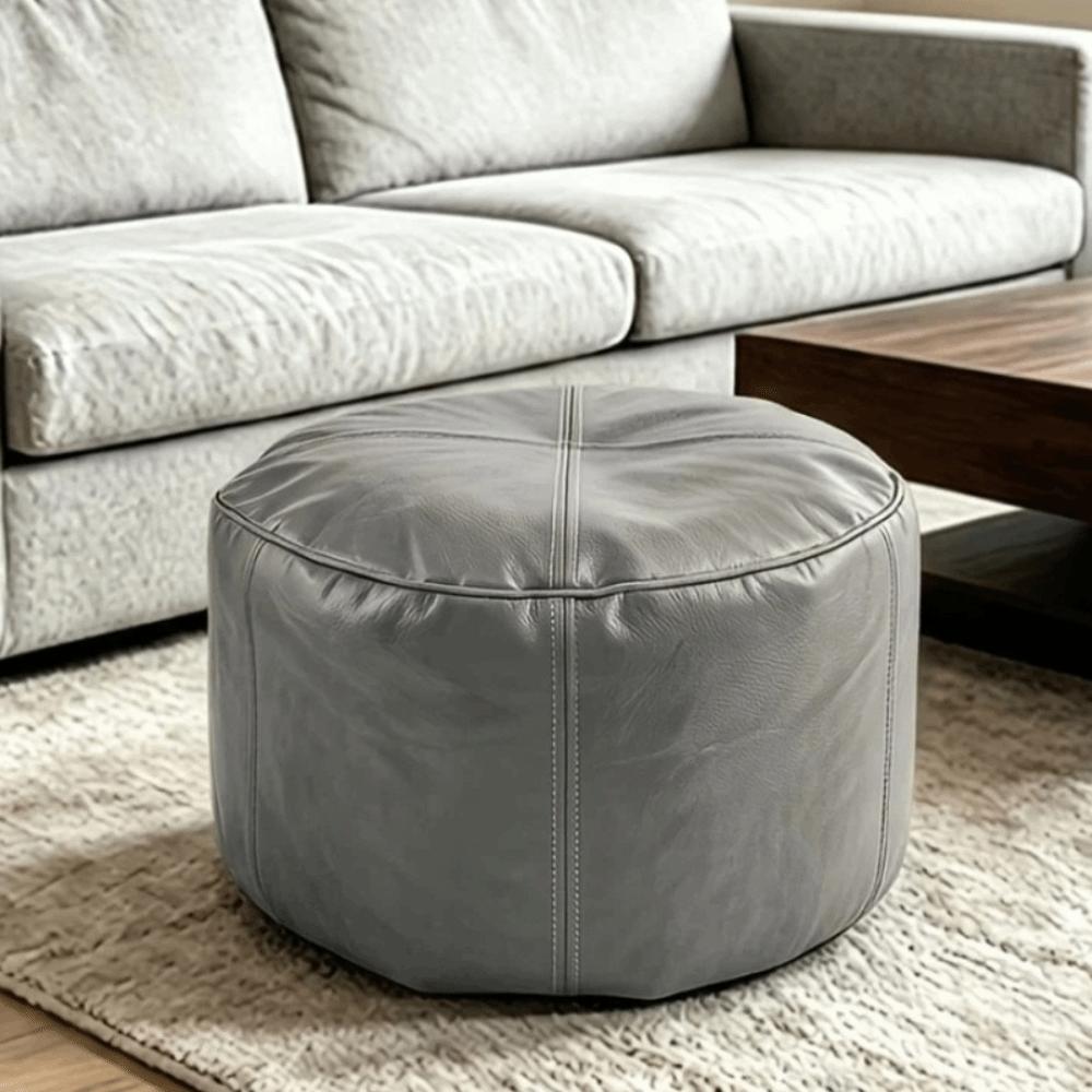 Round Pumpkin Pouf Cover Unstuffed Storage Bag Leg Bench Seat Cushion Cover Toy Storage