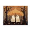 Ghost Garden Whimsy Tapestry With Cute Ghosts Mushrooms Wildflowers Crescent Moon Halloween Wall Art For Witchy Decor  Halloween