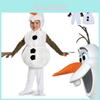 Encantador Fantasia de Cosplay de Boneco de Neve Olaf Congelado Para Crianças Halloween Vestir-se