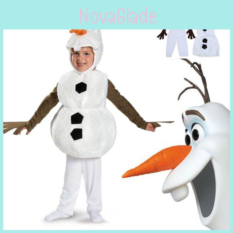 Uroczy Kostium Cosplay Bałwana Olafa z Krainy Lodu Dla Dzieci Halloween Przebranie