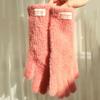 26cm Imitation Mink Velvet Fluffy Solid Women's Gloves Winter Keep Warm Fingertips Touch Screen Fashion Elegant All Match