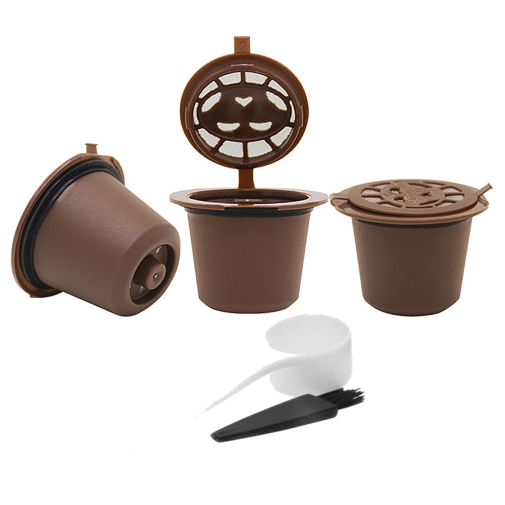 

6 шт. Nespresso многоразовые кофейные капсулы чашка многоразовые кофейные капсулы фильтры чашки с кисточкой ложка кофейные аксессуары