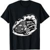 Schwarz-Weiß Hot Rod Burnout Power Muscle Car T-Shirt