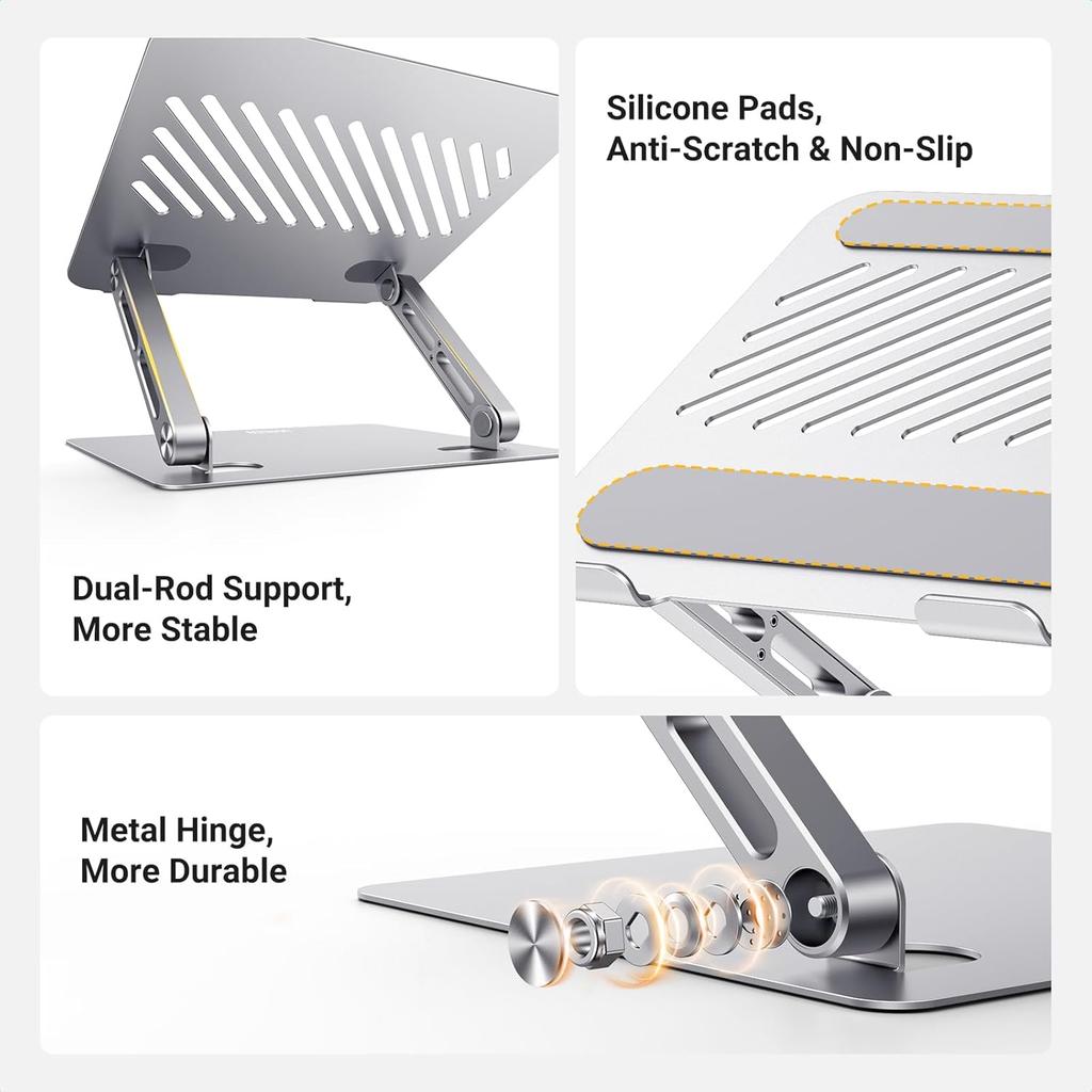 UGREEN Laptop Stand, Adjustable Laptop Riser with Heat-Vent, Ergonomic Foldable Laptop Stand