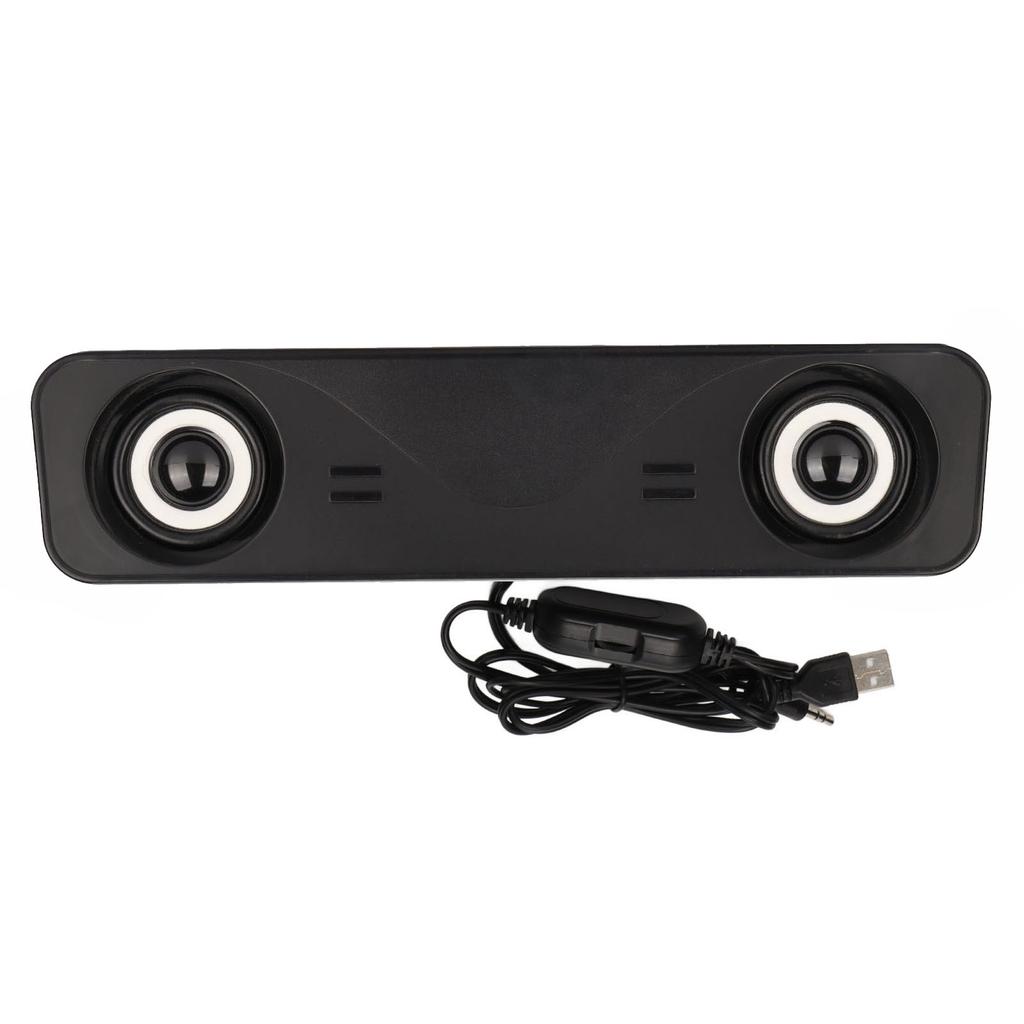 Computer Speaker USB Powered Stereo Plug and Play Portable Desktop Speaker with Wire Control for PC