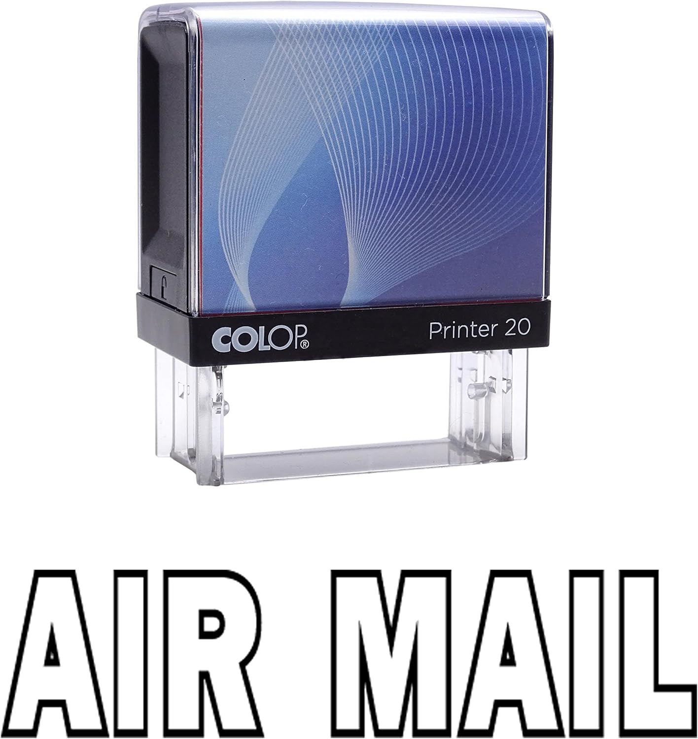 

AIR Mail Self Inking Rubber Stamp Custom Colop Office Stationary P20 Mini Stamper Impression Area: 14 mm x 38 mm чорний