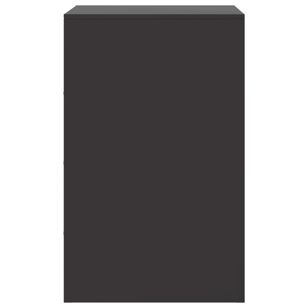 Nightstand Black 34.5 X 39 X 62 Cm Steel
