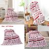 Christmas Plush Blanket With Snowflake And Reindeer Print For Home Decor