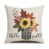 Autumn Harvest Pillow Cover Plaid Maple Leaf Truck Pumpkin Pillow Pillow Cover Home Cushion Cover