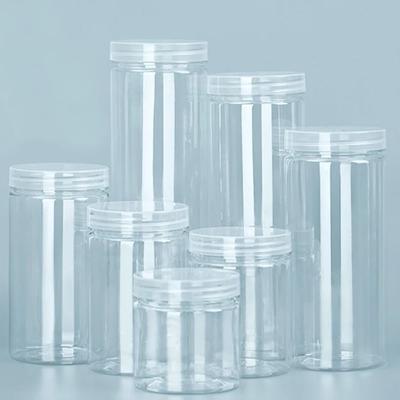 Boîte transparente scellée avec couvercle, bouteille d'emballage vide en plastique, seau de stockage circulaire, pot à biscuits, boîtes scellées de qualité alimentaire, conteneur-citerne