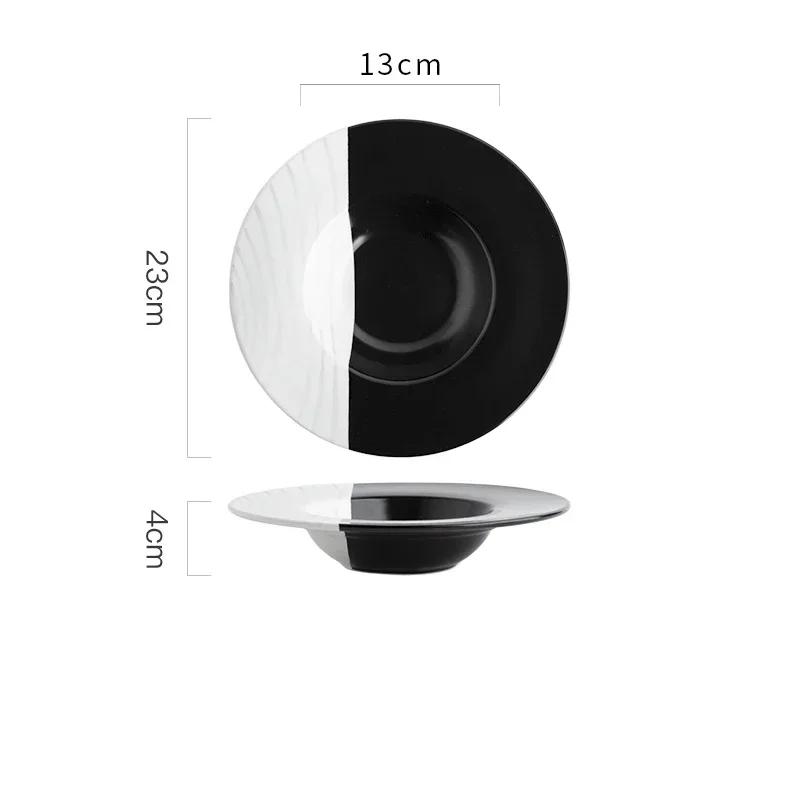 

Легкая роскошь Ресторан Паста Обеденные тарелки Бытовые изысканные блюда Толстая суповая тарелка Креативная изысканная керамическая посуда