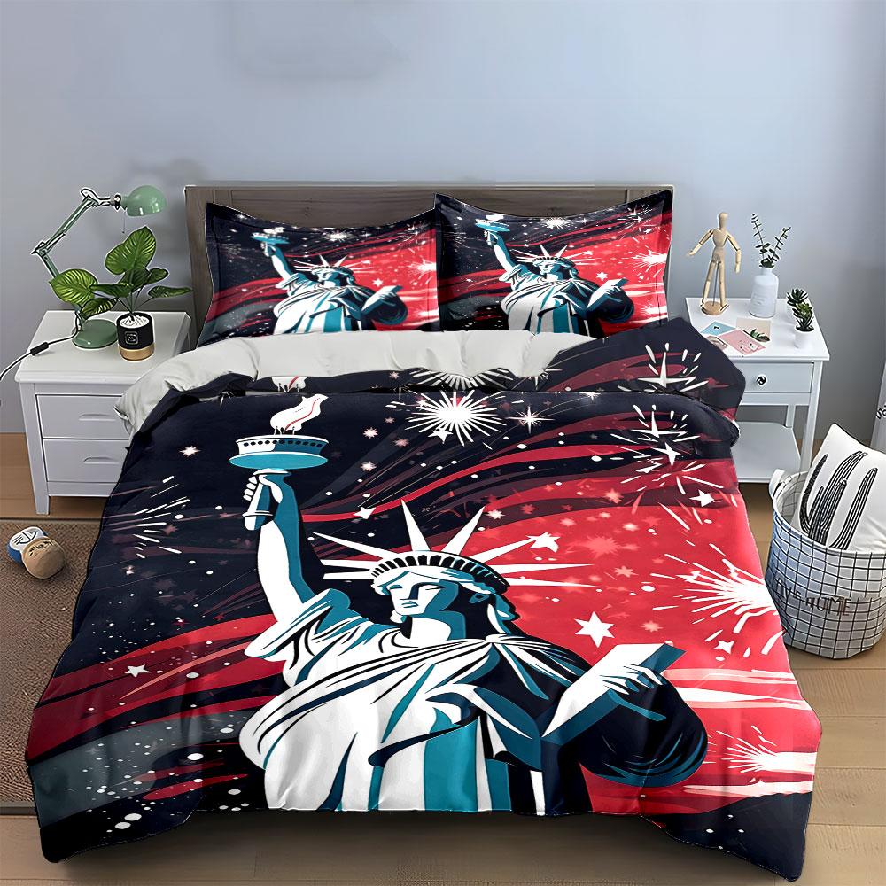 Statue of Liberty Fireworks. Bedding Sets Duvet Cover Sets Duvet Covers Pillowcases(1 * Duvet Cover 2 * Pillowcases Without Duvet Insert)