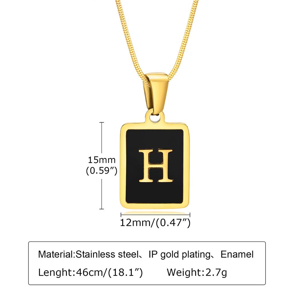Letter Initial Pendant Necklace Women Stainless Steel Jewelry Alphabet Collar Birthday Party Mom Girlfriend Valentine's Day Gift