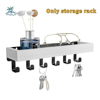 Practical Multifunctional Wooden Key Holder Household Durable Wall Mounted Key Holder with 6 Hooks Key Hanger for Entryway Decor