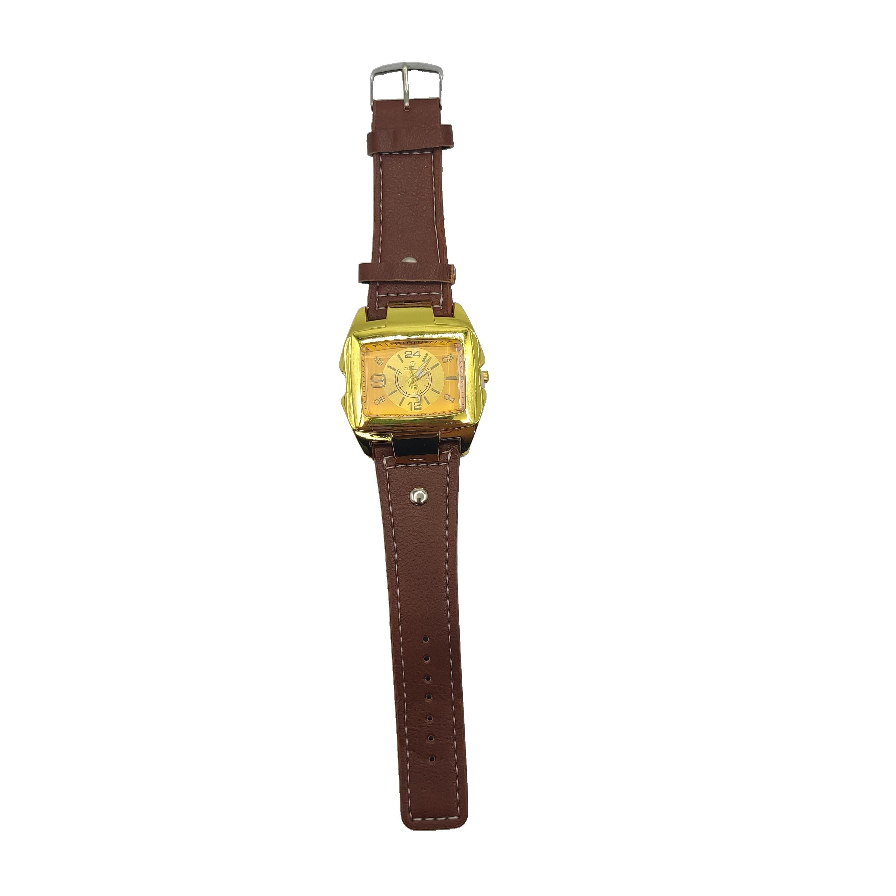 1PC fashionable and minimalist watch for men and women, square fashionable large dial, trendy men and women couple золотой