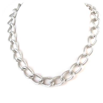 [P0579] - Silver 'Choreography' Steel Necklace