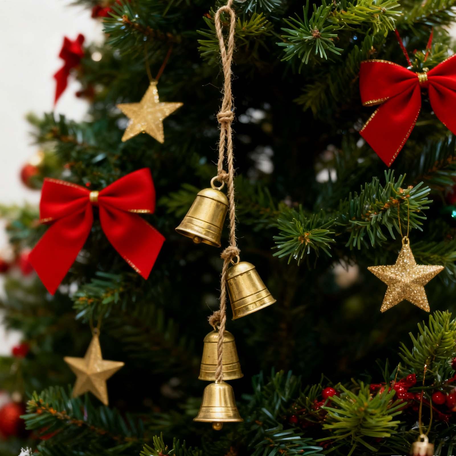 

Vintage Christmas Bells Festive Porch Decoration Retro Holiday Cow Bell For Home Decorators Festival Planners Front Door Office Others