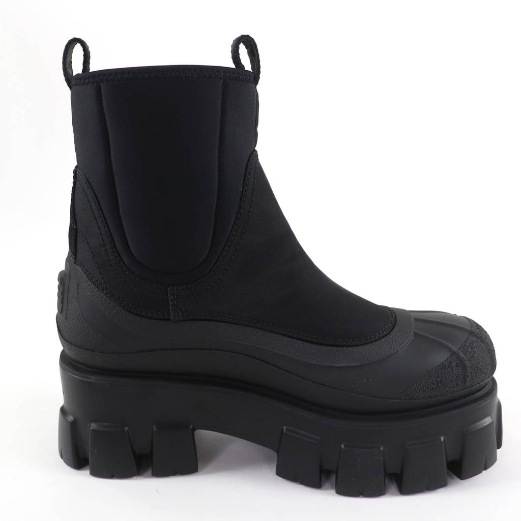 Pristine PRADA Monolith Re-Nylon Triangle Logo Gabardine Boots Black 36.5 2UE029 Used