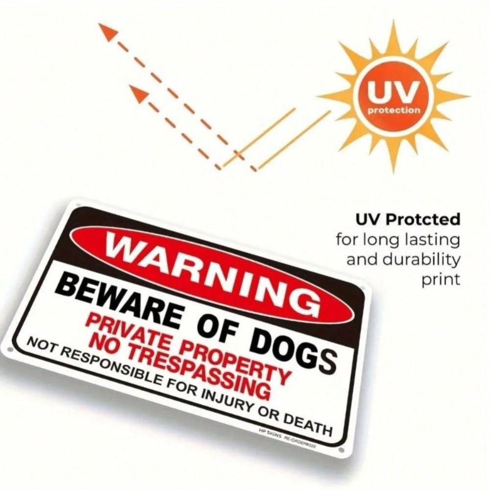 Metal Poster Beware of Dog Sign Private Property Protection No Trespassing Wall Art