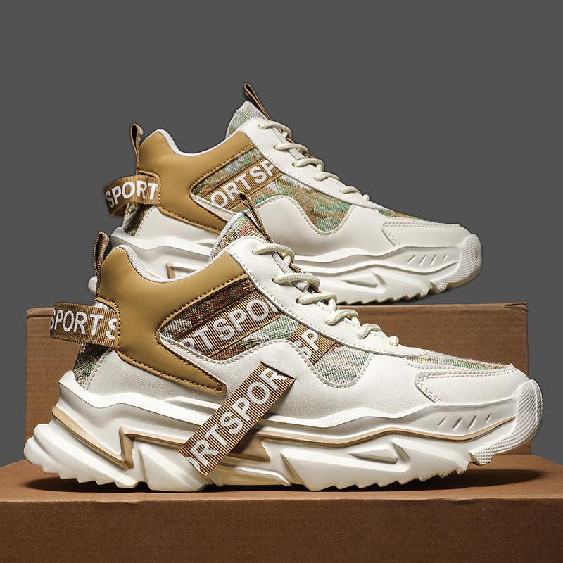 

Putian Men s Shoes 2025 Trend Versatile Youth Sports Leisure Running Thick Soled Height Increasing Dad 39 бежевый