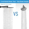 8"/10"/12" Large Rainfall Black Shower Head 304 Stainless Steel Square Rain ShowerHead Full Body Coverage Shower Set