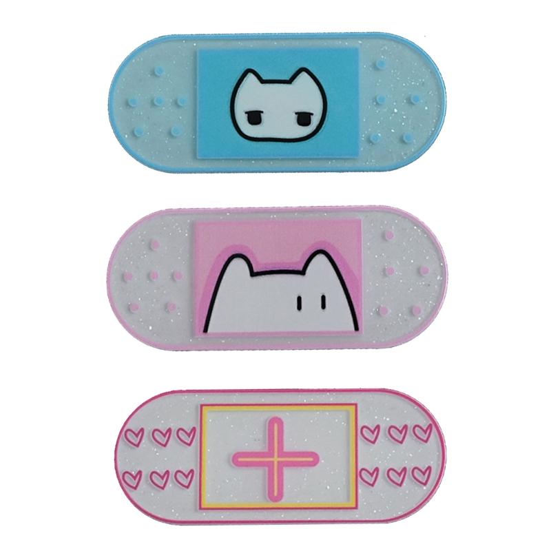 Adorable Anime Style Hair Clip Heart Crosses and Kitten Design for Bang Control and Various Hairstyles, Premium Acrylic Material