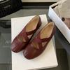French Retro Cross-strap Mary Jane Shoes Women's Shoes 2025 New Autumn Height-increasing Ballet Shoes