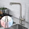 Robinet de cuisine - NETTLIFE - Mitigeur extractible - Bec rétractable - Douchette - Rotation 360° - Inox brossé