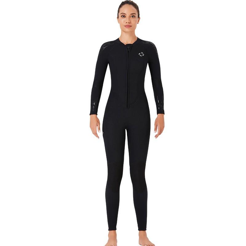 3MM Diving Suit Men's One-piece Long-sleeved Trousers Velvet Thermal Women's Surfing Jellyfish