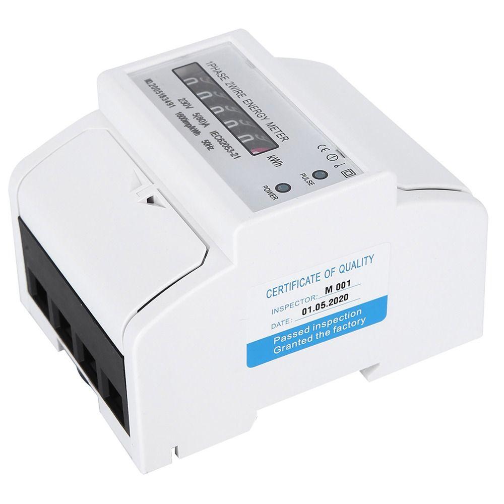 High Accuracy 1 Phase 2 Wire Single Phase Meter 4P 230V 5 (80) A Single Phase Energy Meter Rail Energy Meter Power Measurement