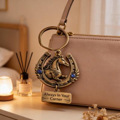 Sisterhood Horse Keychain Metal Horse Theme Key Ring Backpack Schoolbag Hanging Decoration Bag Charm Purse Pendant Women Friends Besties Gifts
