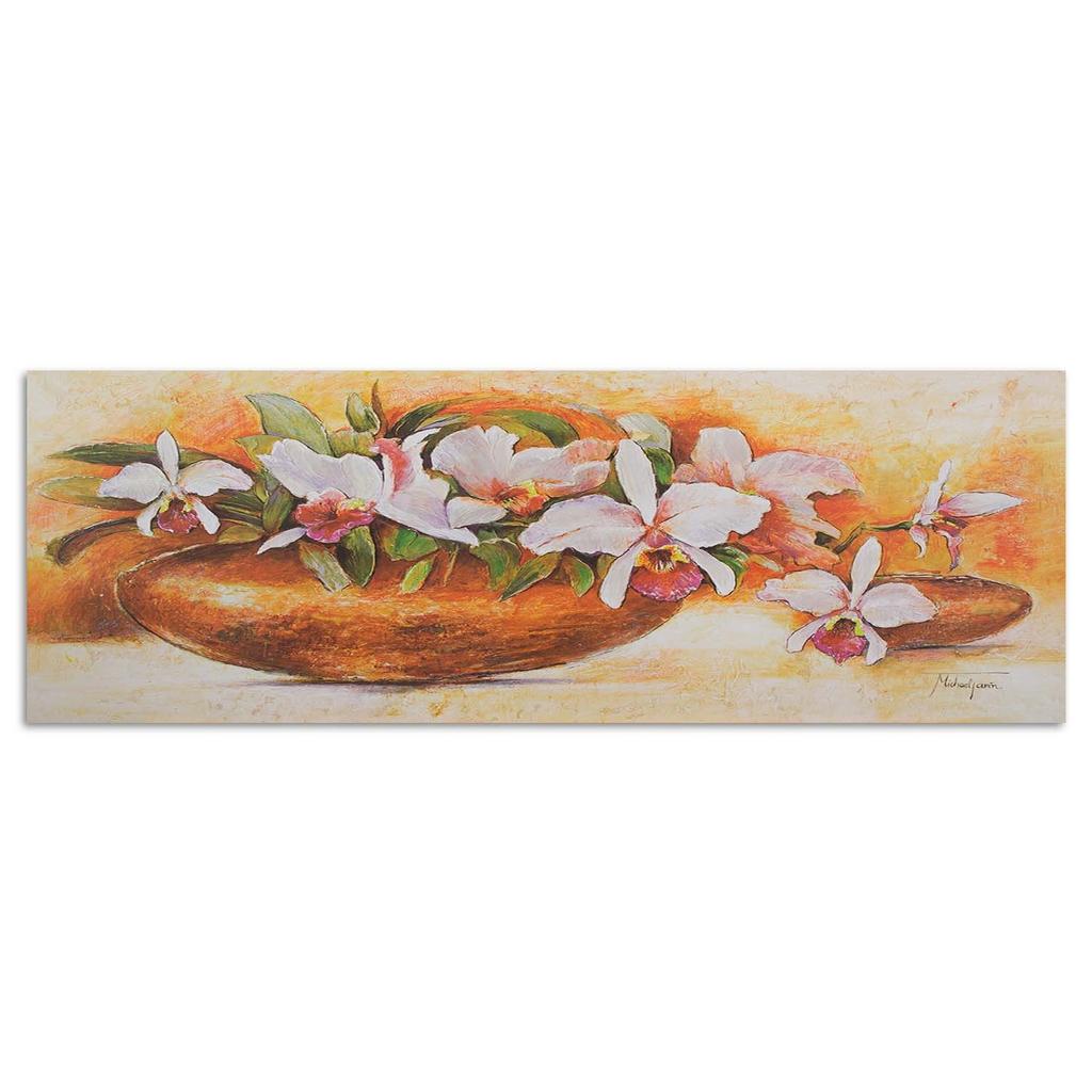 Canvas Print Flowers Painting Vase Orange