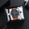 Men's Fashion Business Casual Belt Watch Men's Bracelet Set Men's Watch Pcs Watch + Bracelet + Box