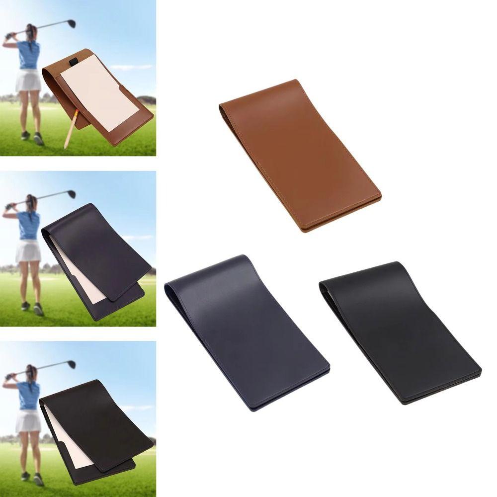 Black Brown Golf Score Book PU Leather Score Notebook Golf Golf Scorecard Holder  Golf Accessories