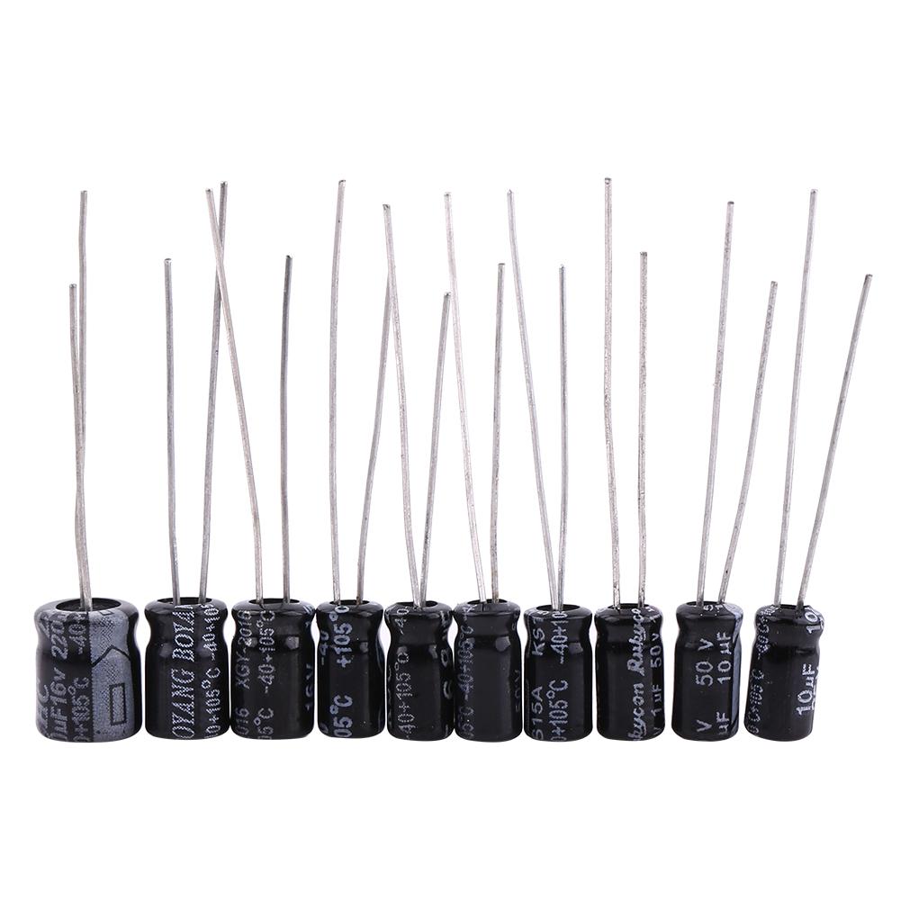 125pcs Electrolytic Capacitor Assortment Kit Set 1uF.2200uF 25 Values, Miniature, Popular,  , Packed In Plastic Bags, Suitable for