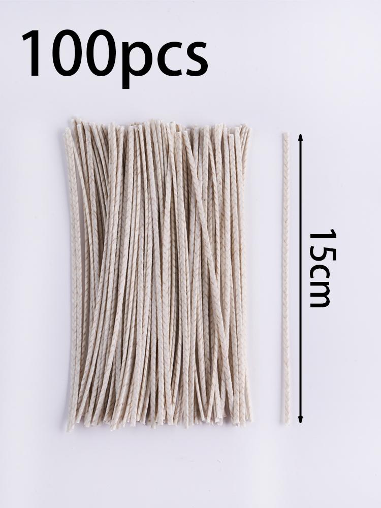 

100 шт. 6/10/15/20 см вощеные хлопковые фитили для свечей бездымный восковой сердечник своими руками плетеный сердечник из соевого воска керосиновая лампа принадлежности для изготовления свечей