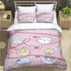 Cartoon Chiikawa Pattern Quilt Cover With Pillowcases 3D Digital Printed Bedding Set Twin Full Queen King Christmas Gift