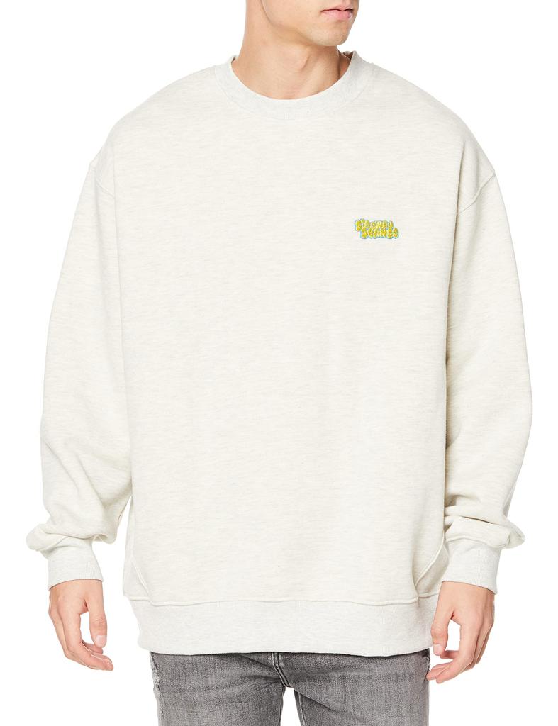 Sweatshirt sweatshirt with logo embroidery for Oatmeal [IMPROVES] [SIDEWAYSTANCE] Fleece-lined men, 70097,