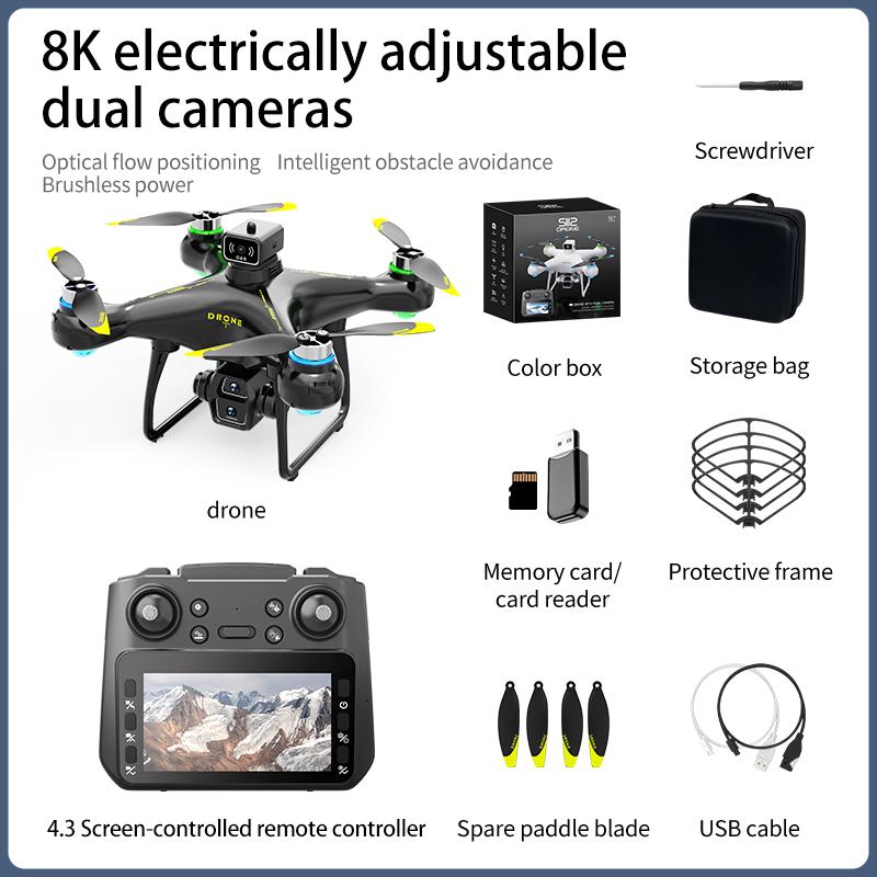 NEW S112 Screen controlled 4G optical flow brushless4 sided obstacle avoidance dron with dual lens WIFI professional aerial came