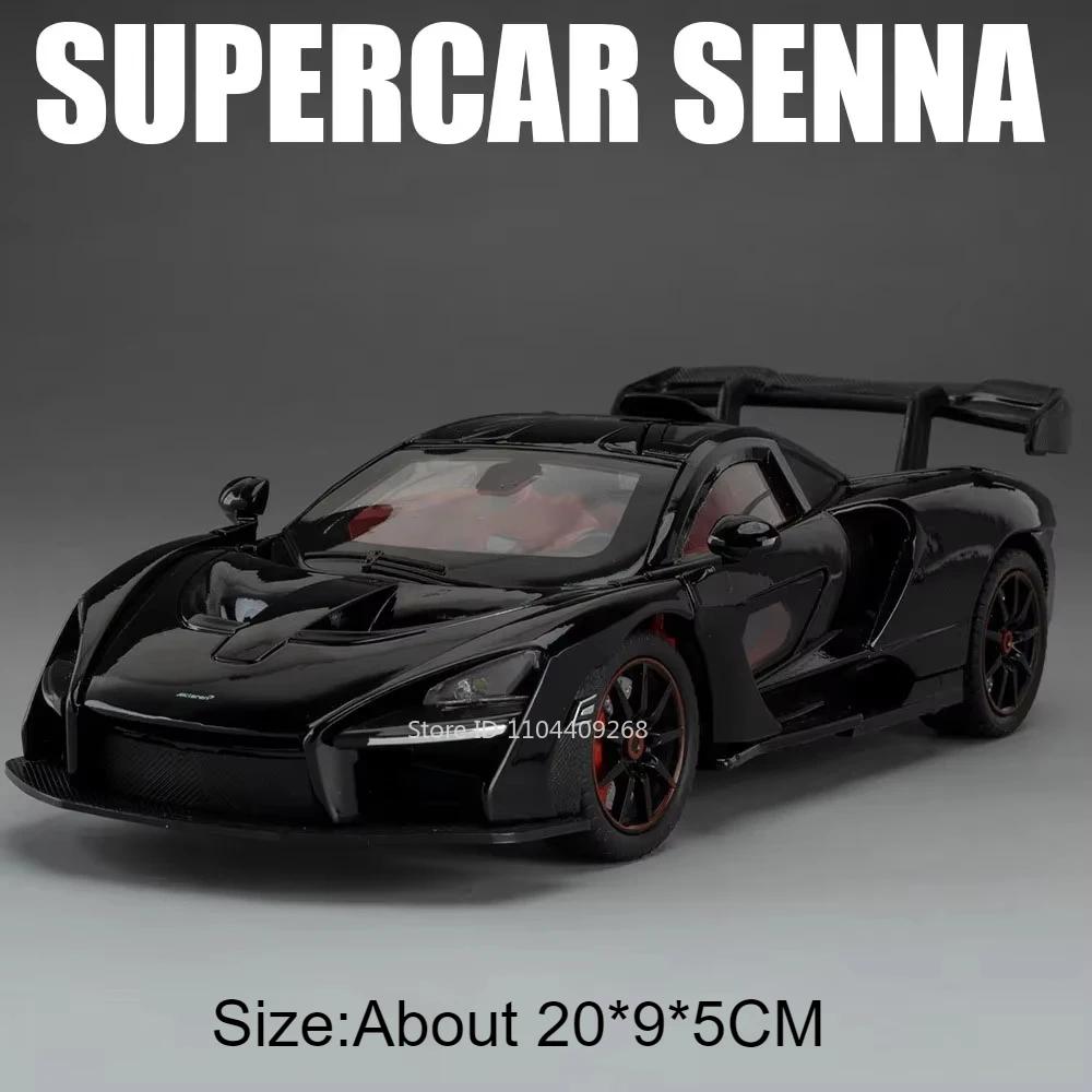 Scale 1:24 720S Senna Sports Car Toy Model Light Music Lift Tail Wing Simulation Supercar Doors Opened Models Collection Gifts