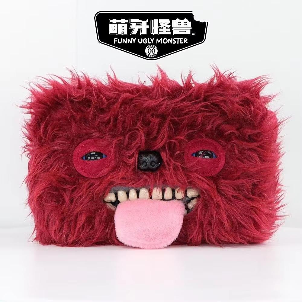 Genuine Funny Ugly Monster Plush Crossbody Bag Adjustable Strap Mr Button Screech Leopard Stuffed Doll Bag Gift