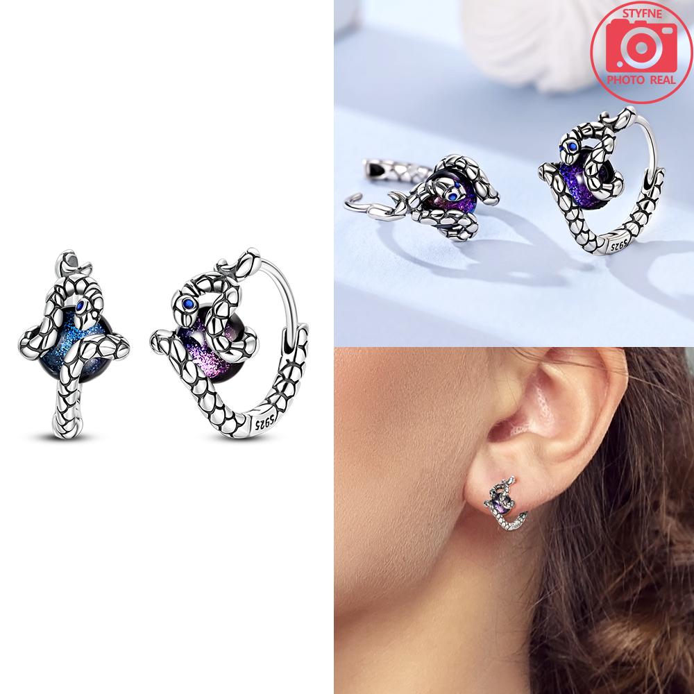 

Charms Copper Original Blue Gemstone Snake Purple Earring Women Jewelry Cool Gift Accessories Earring