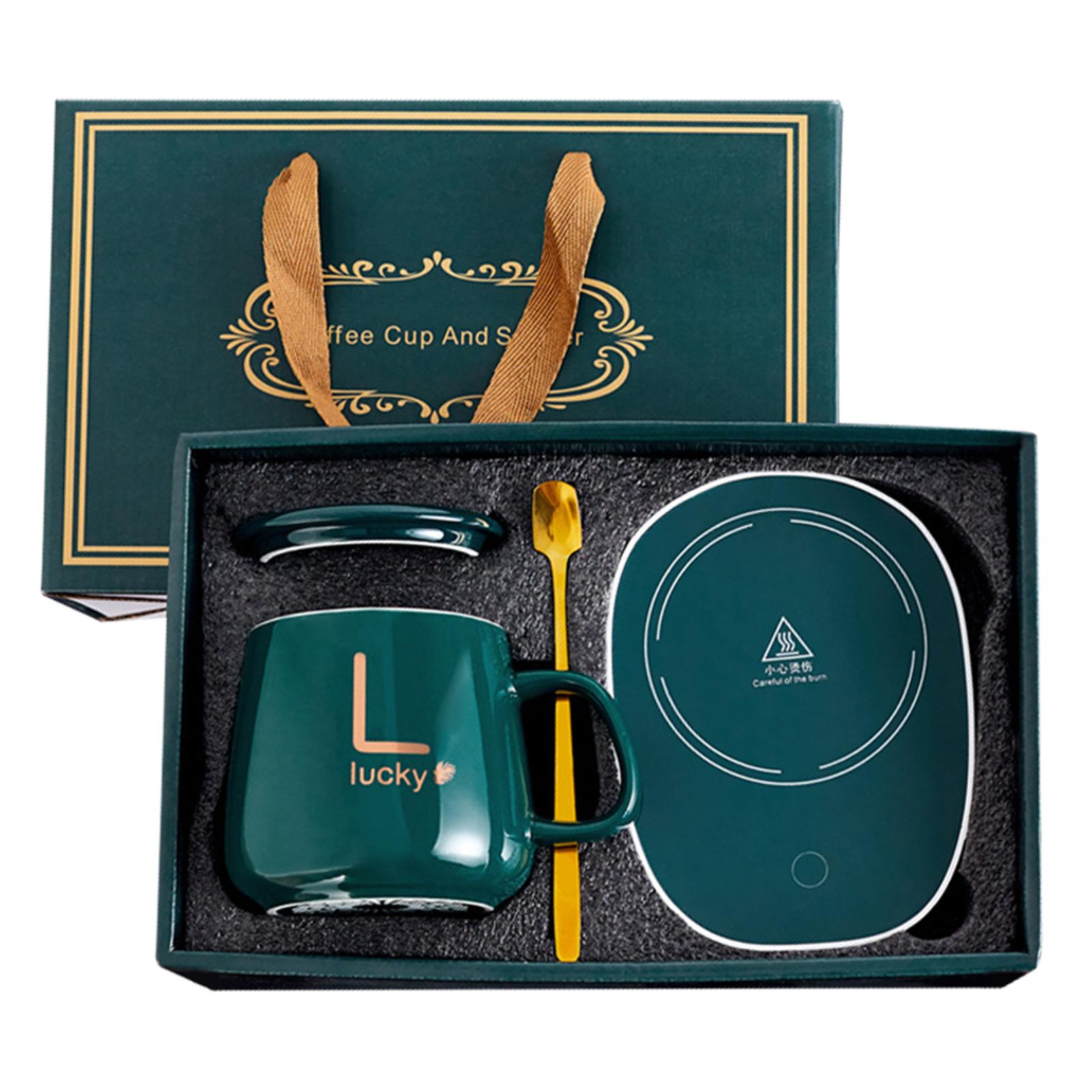 

400 мл креативная кофейная кружка/грелка подарочный набор 55° постоянная керамическая кофейная чашка умный термостат подставка для друзей семьи 400ml