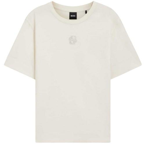 BOSS Camiseta com Logo de Strass Feminina