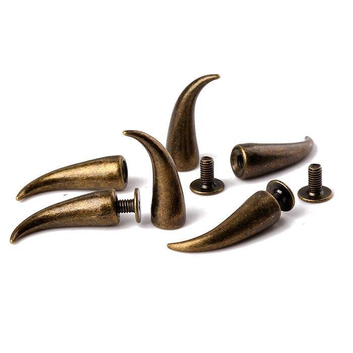 

20 шт. 21 мм Коготь кошки Дугообразные пятна Конусные заклепки Шипы Панк Металлическая закрутка Подходит для кожаного ремесла Браслет Обувь Одежда Ремень Сумка DIY