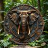 Round Aluminum Elephant Metal Wall Art for Home Office Decor Gift
