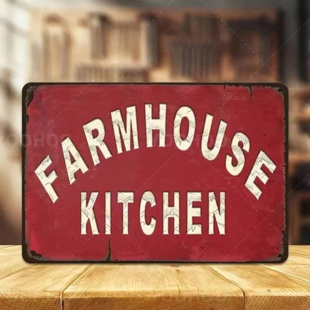 Vintage Metal Farmhouse Kitchen Sign Wall Art Decor