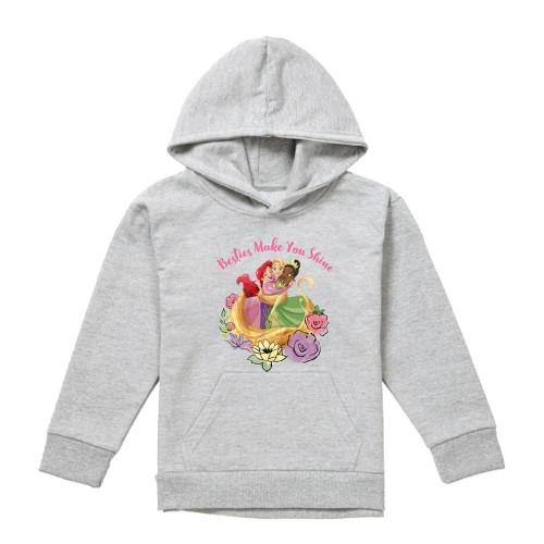 Disney Princess Childrens/Kids Besties Shine Ariel Rapunzel Tiana Heather Hoodie