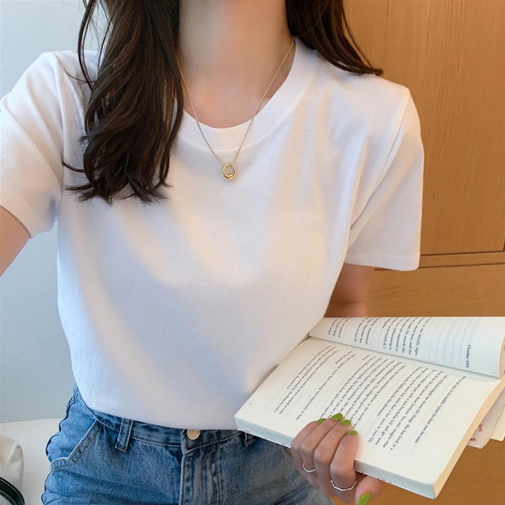 230g Heavyweight Combed Cotton Unisex Loose-Fit Black/White T-Shirt – Trendy Summer Short Sleeve